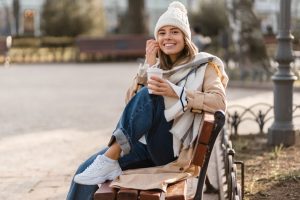 woman outside in winter