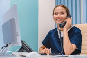 receptionist at dental office